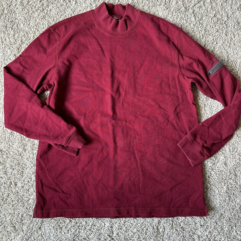 Eddie Bauer Deep Red Cotton Turtleneck